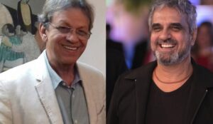 O cantor Marcelo Barra e o artista visual Valdir Ferreira no Goiás Encanto & Prosa