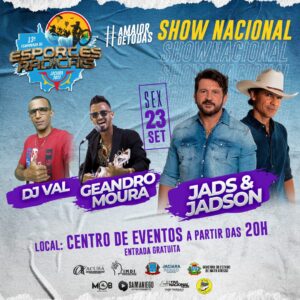 Jads e Jadson e Geandro Moura confirmados na última semana de temporada em Jaciara