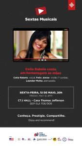 Celia Rabelo canta em homenagem às mães na Casa Thomas Jefferson