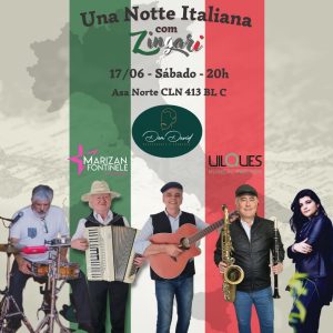 Noite Italiana com o grupo Zingari no Dom David Restaurante